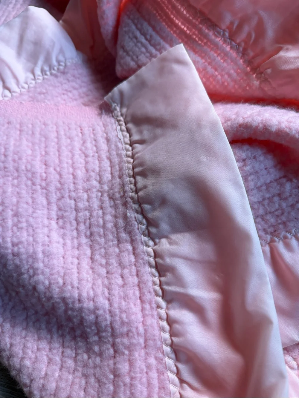Vintage 70s Penneys Fashion Manor Pino Waffle Weave Thermal Blanket Throw Granny